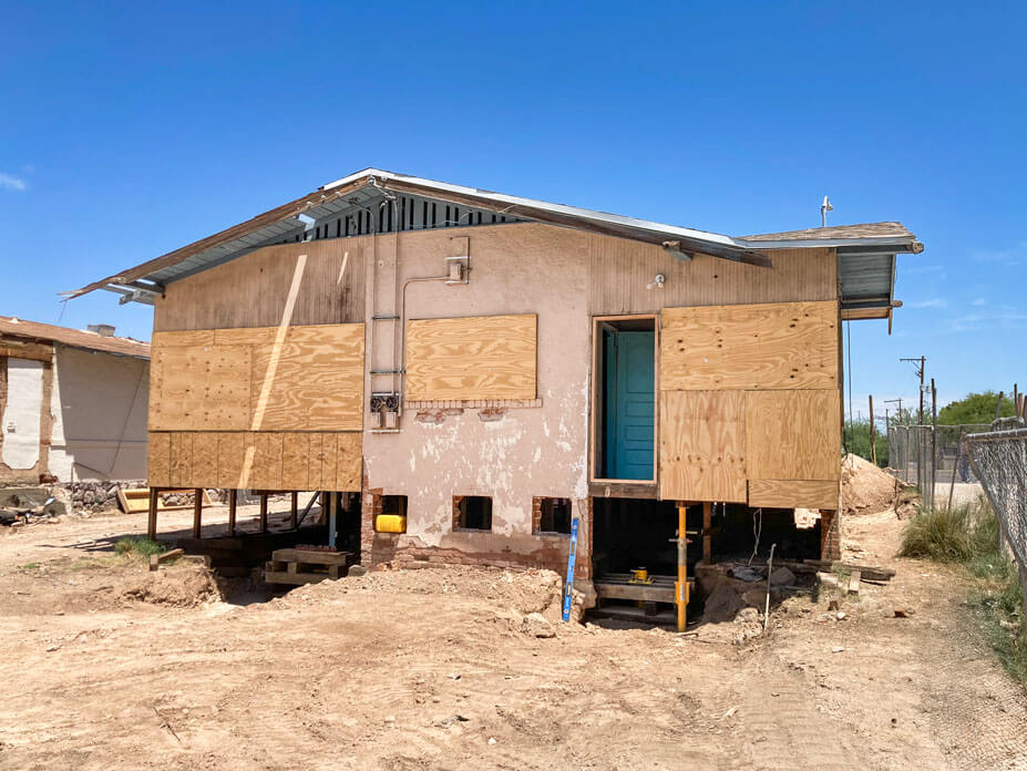 Tucson bungalow sits on steel foundation piers at new location